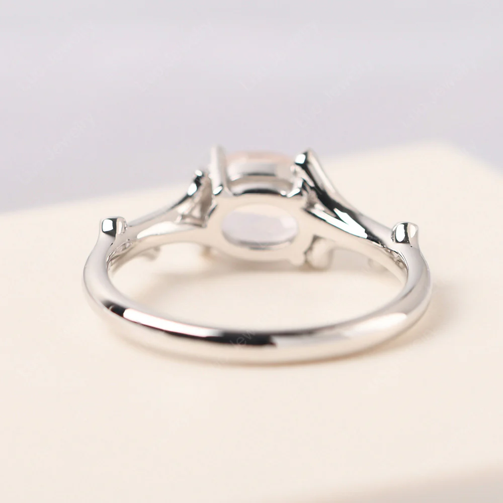 Oval Rose Quartz Horizontal Twig Ring - Image 3