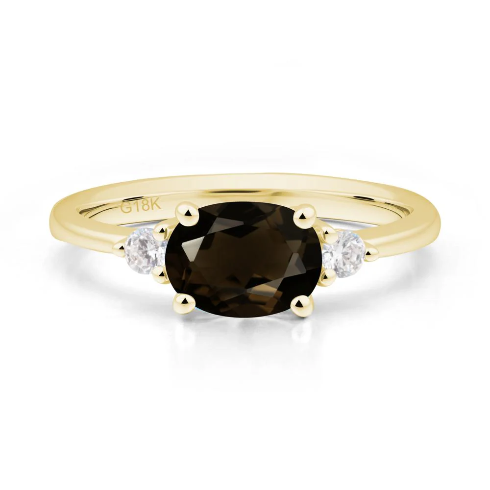 Oval East West Smoky Quartz Trilogy Ring - Image 5
