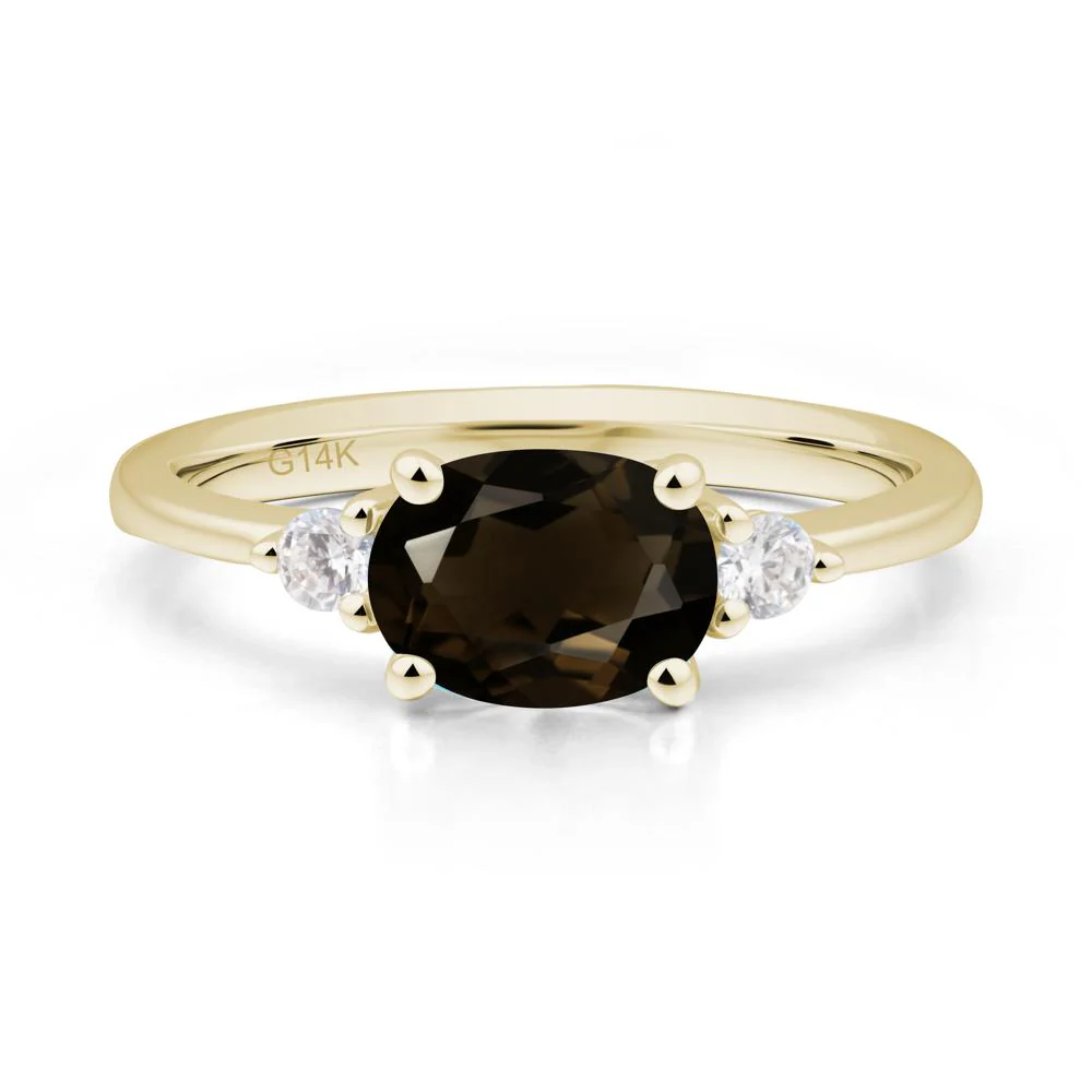 Oval East West Smoky Quartz Trilogy Ring - Image 8