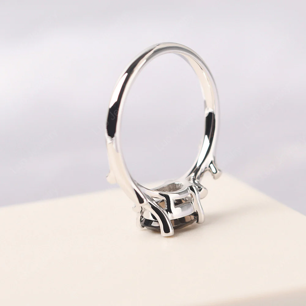 Oval Smoky Quartz Horizontal Twig Ring - Image 4