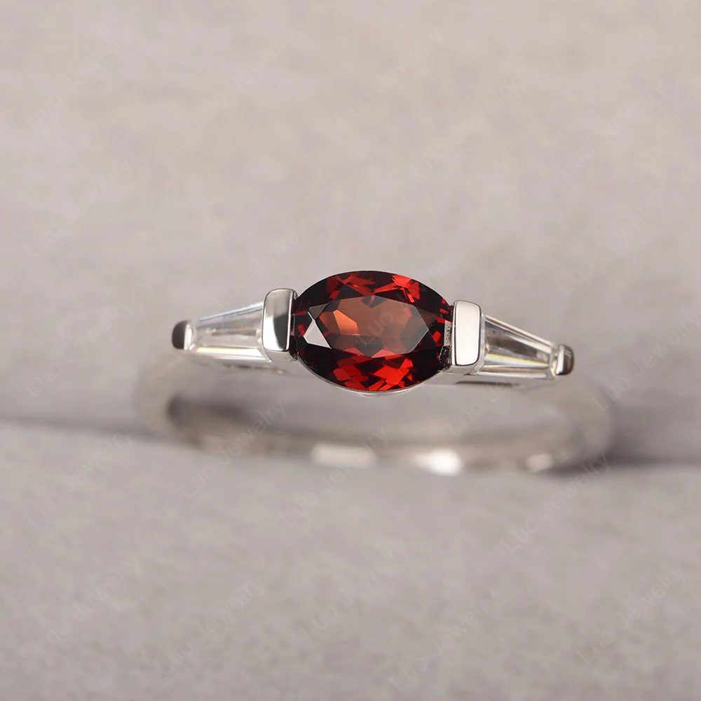 Low Profile Garnet Ring