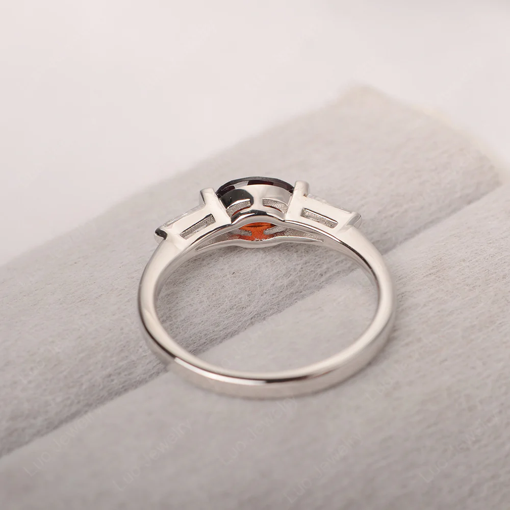 Low Profile Garnet Ring - Image 3