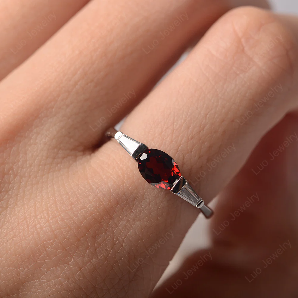 Low Profile Garnet Ring - Image 5