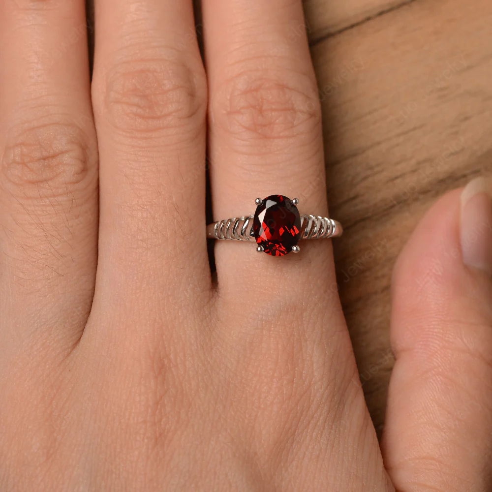 Garnet Non Traditional Engagement Ring - Image 4