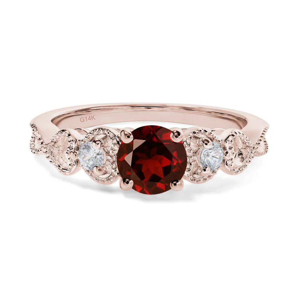 Garnet Vintage Style Engagement Ring - Image 5