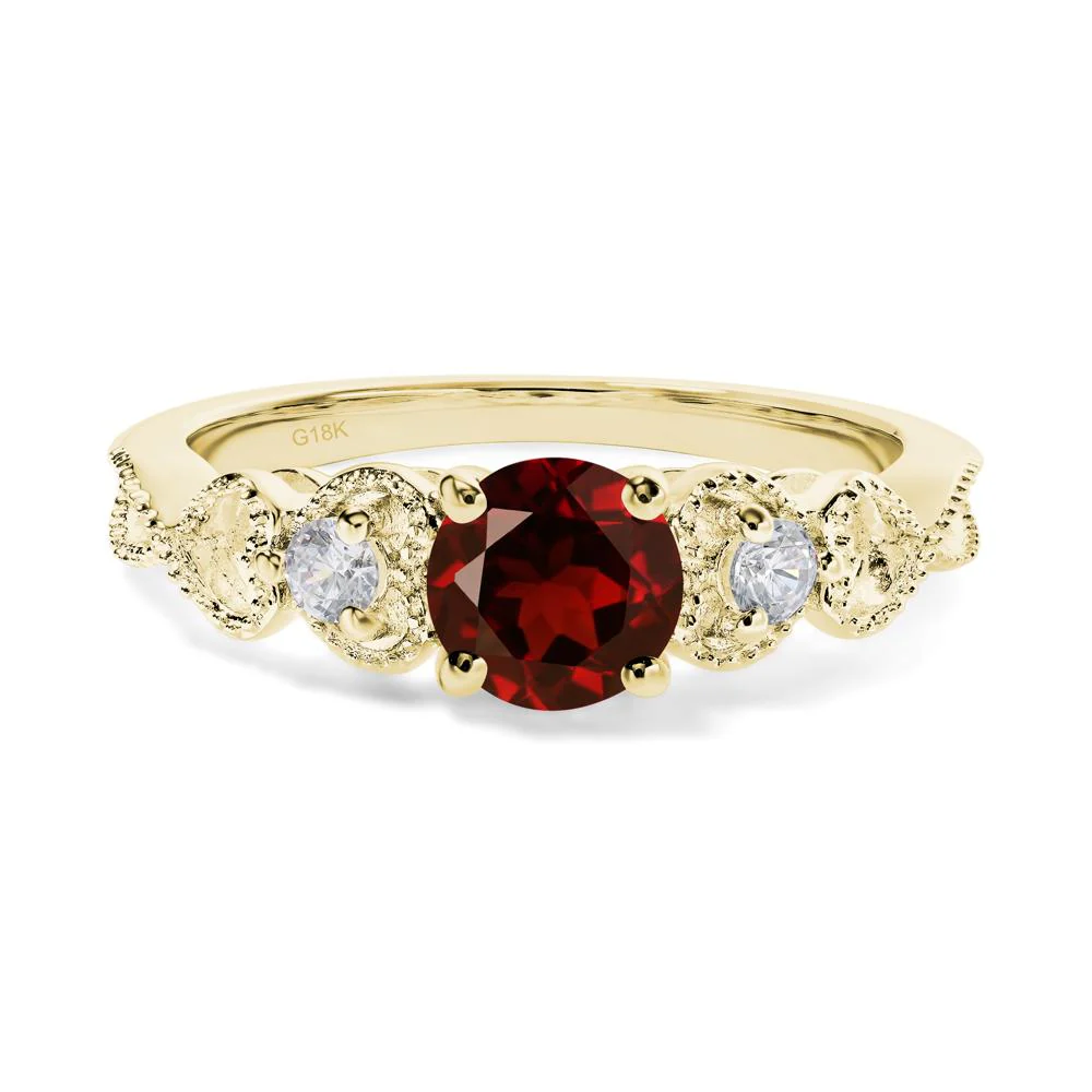 Garnet Vintage Style Engagement Ring - Image 8