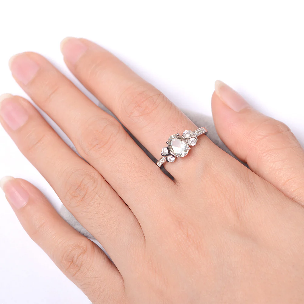 Green Amethyst Infinity Oval Engagement Ring - Image 4