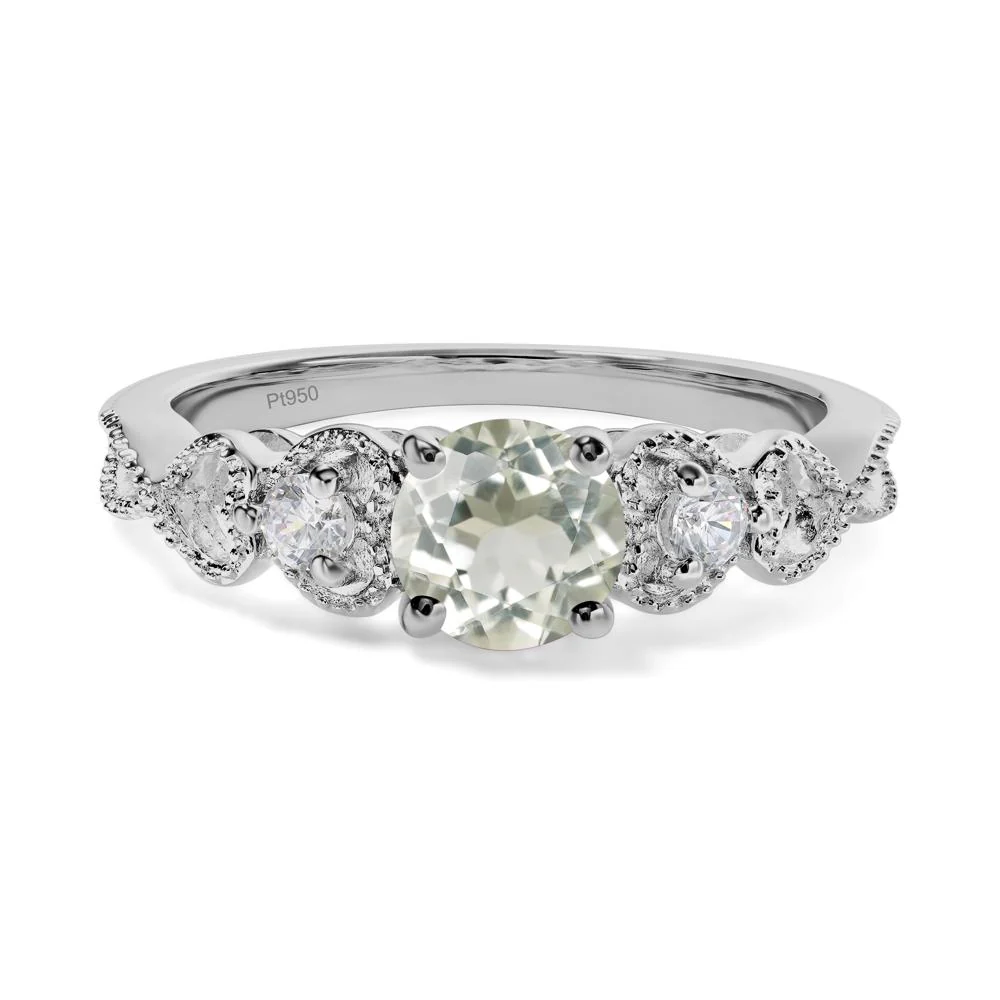 Green Amethyst Vintage Style Engagement Ring - Image 6