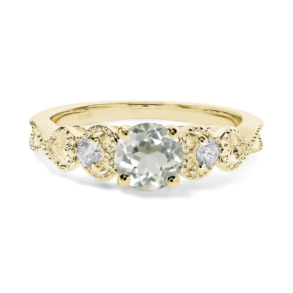 Green Amethyst Vintage Style Engagement Ring - Image 8