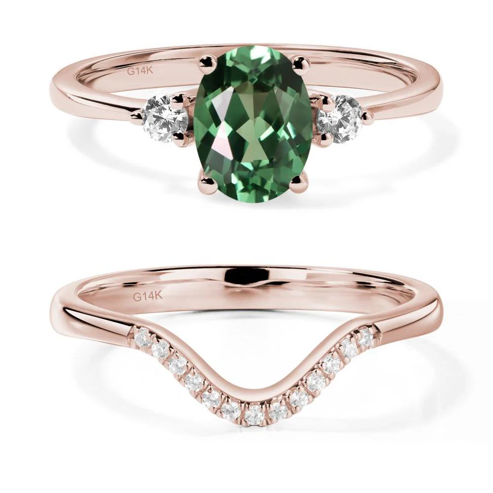 Trilogy Oval Green Sapphire Ring - Image 11