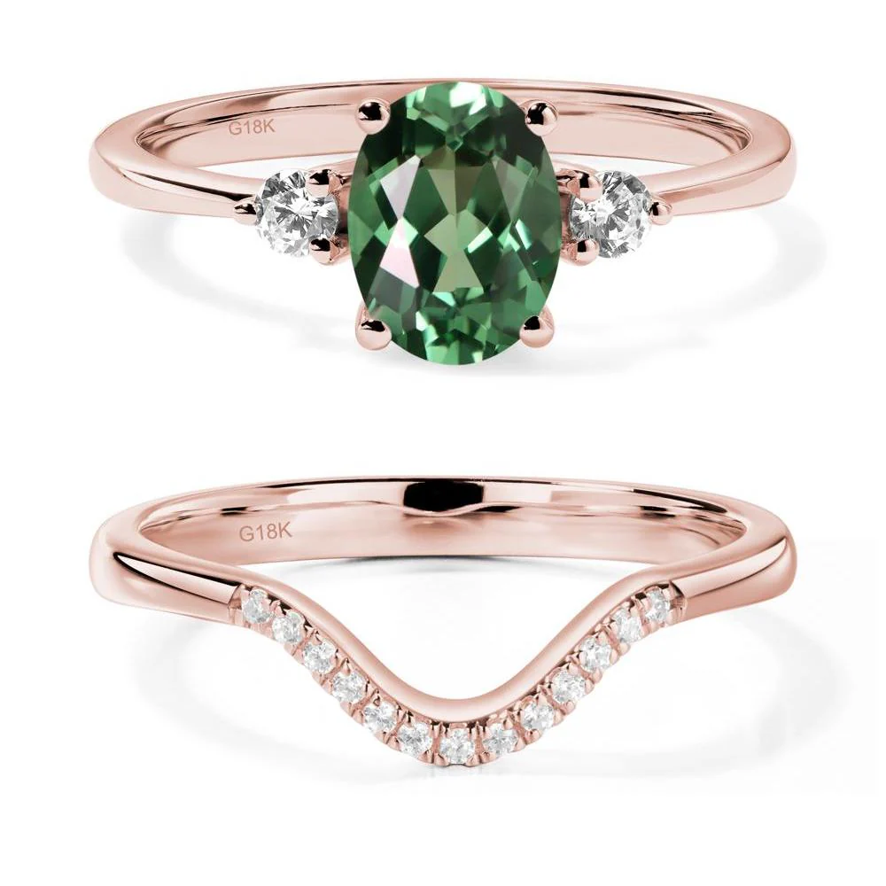 Trilogy Oval Green Sapphire Ring - Image 17