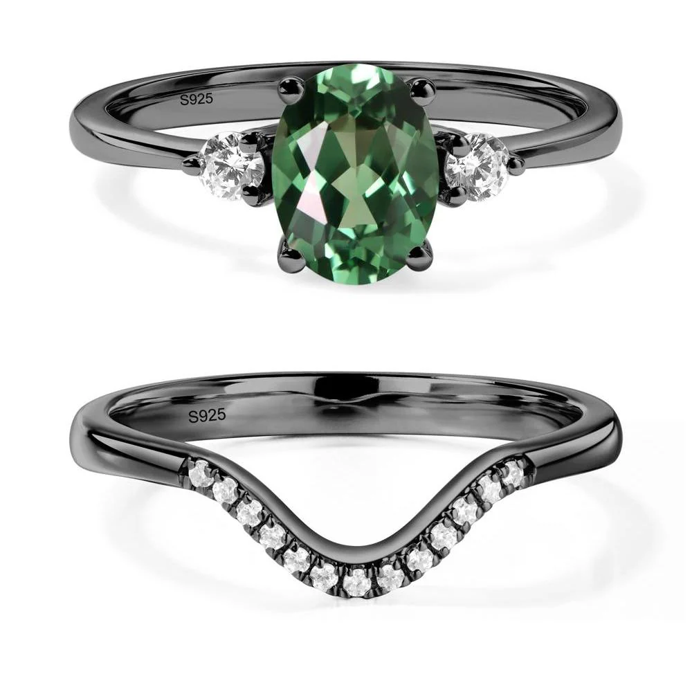 Trilogy Oval Green Sapphire Ring - Image 23