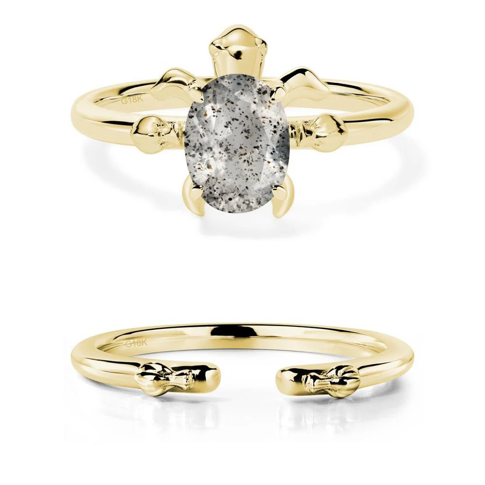 Oval Cut Herkimer Diamond Turtle Ring - Image 21