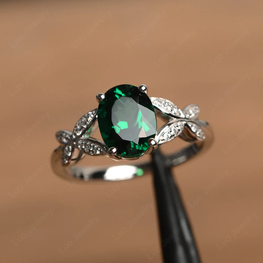 Emerald Butterfly Promise Ring