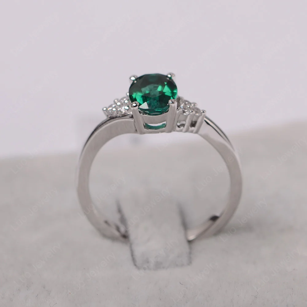 Oval Emerald Bypass Engagement Ring - Image 3