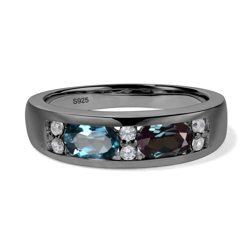 Oval Alexandrite and Blue Topaz Ring - Image 3