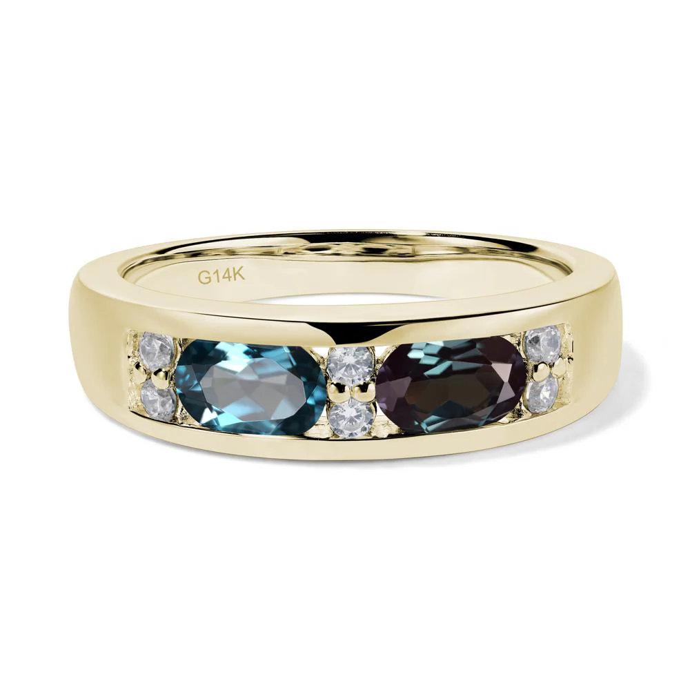 Oval Alexandrite and Blue Topaz Ring - Image 5