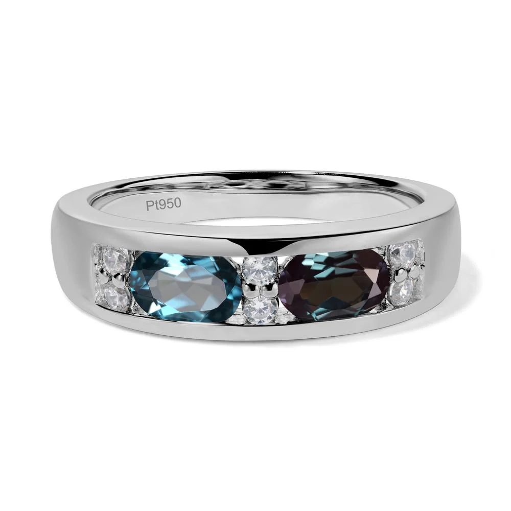 Oval Alexandrite and Blue Topaz Ring - Image 6