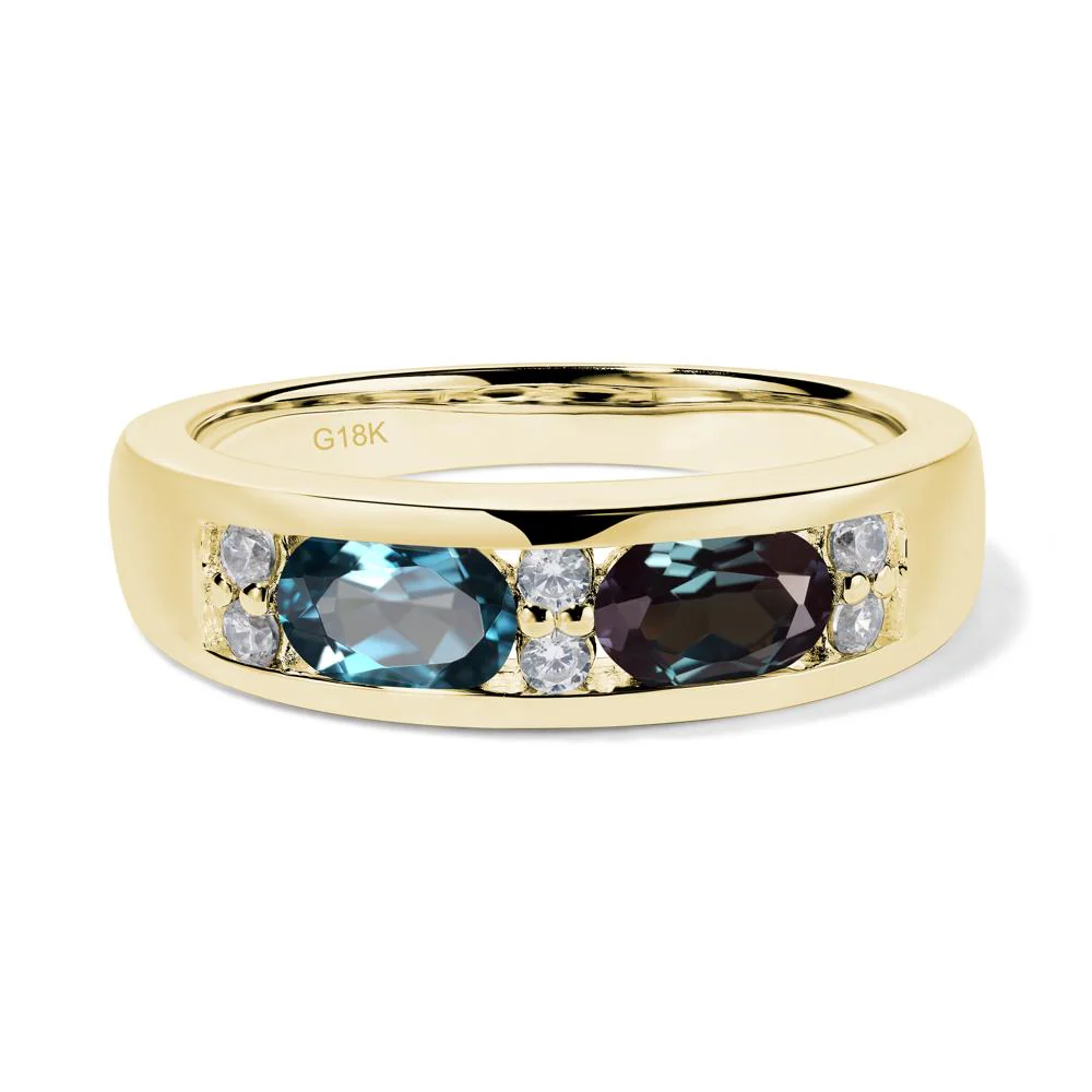 Oval Alexandrite and Blue Topaz Ring - Image 8