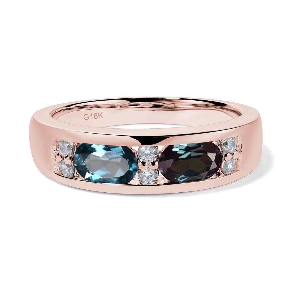 Oval Alexandrite and Blue Topaz Ring - Image 9