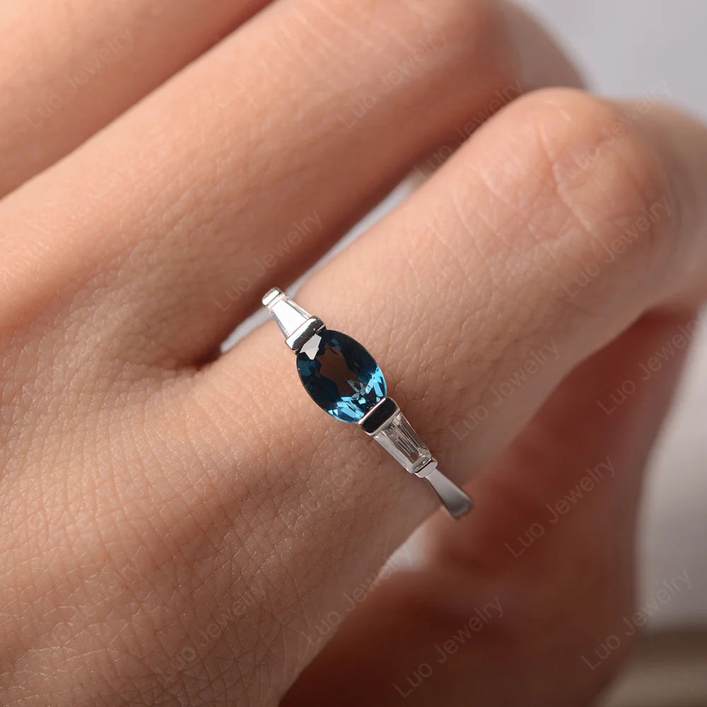 Low Profile London Blue Topaz Ring - Image 5