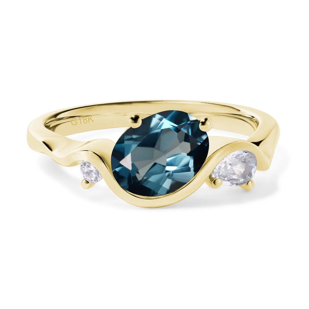 Wave Oval London Blue Topaz Engagement Ring - Image 8