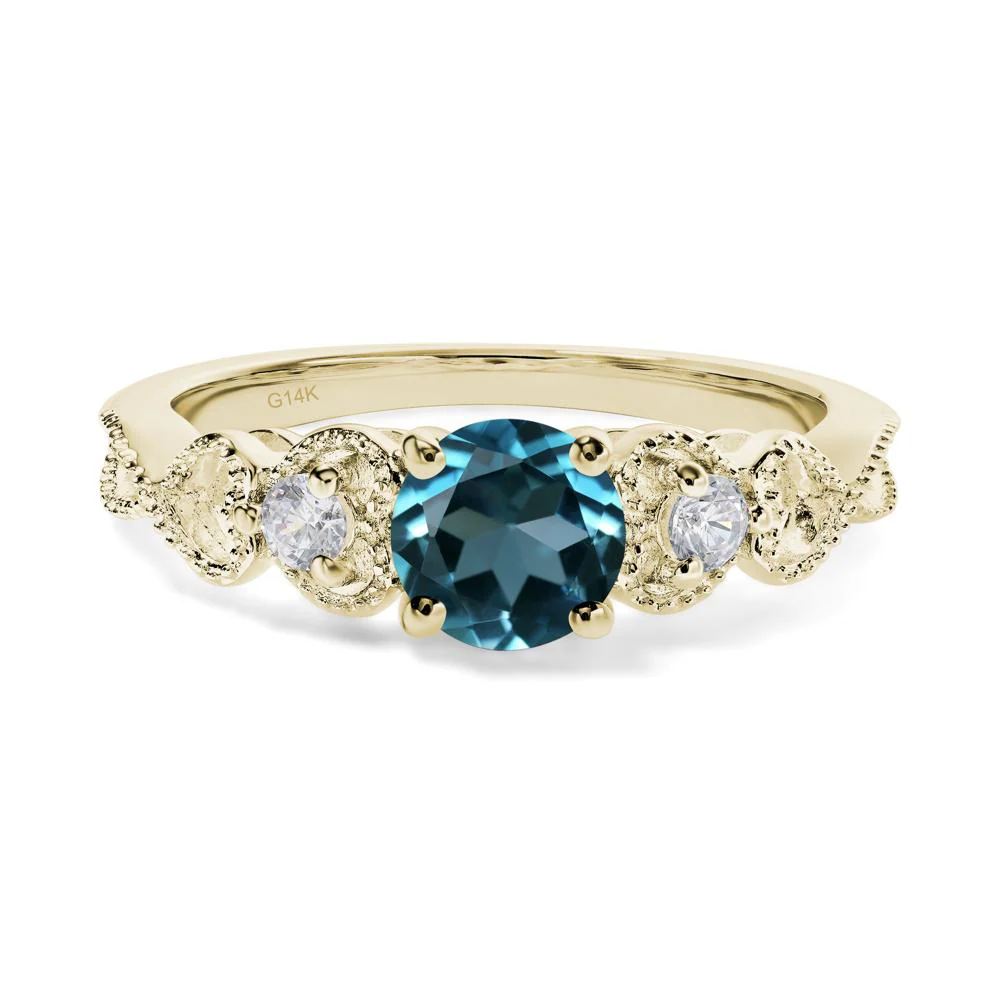 London Blue Topaz Vintage Style Engagement Ring - Image 5