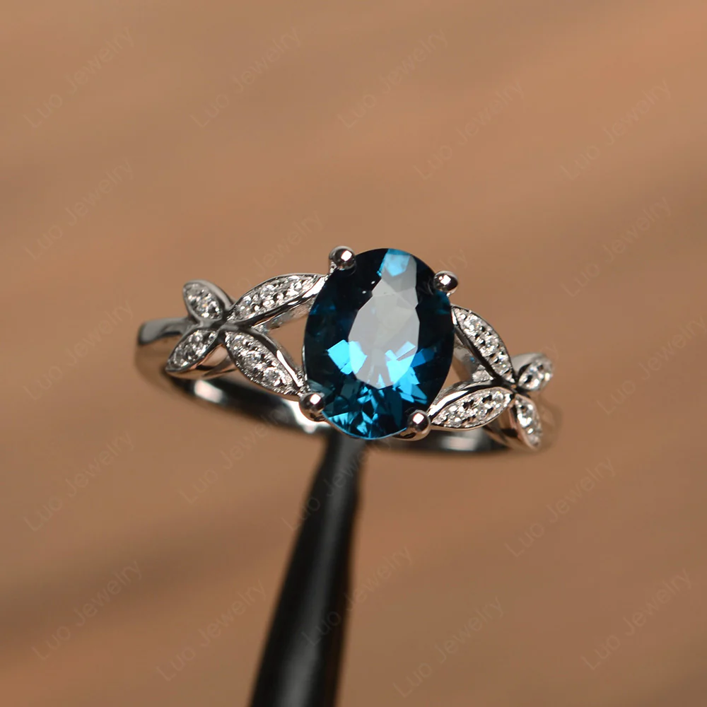 London Blue Topaz Butterfly Promise Ring