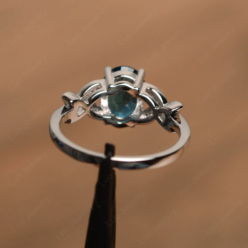 London Blue Topaz Butterfly Promise Ring - Image 3