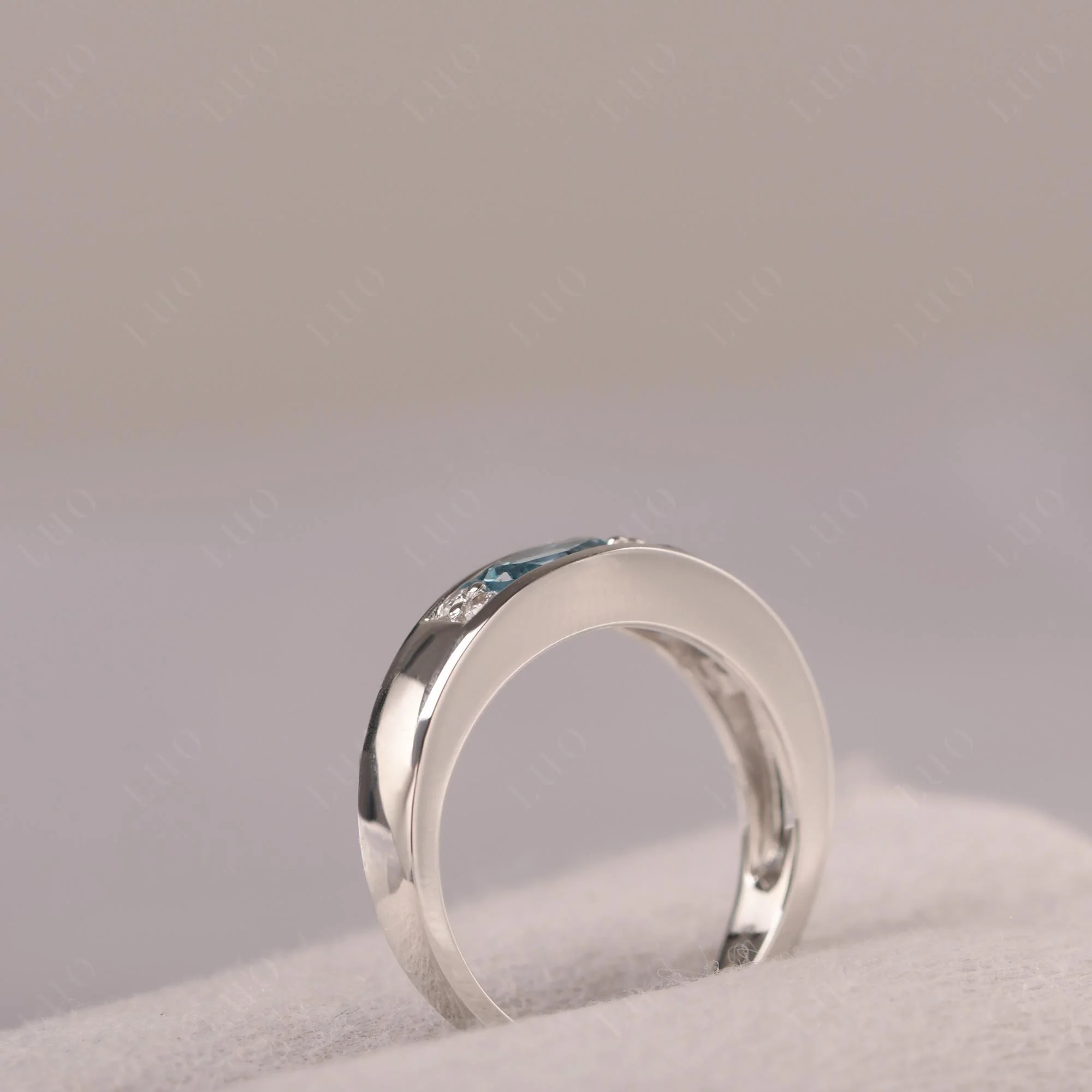 London Blue Topaz Toi Et Moi Wedding Band - Image 13