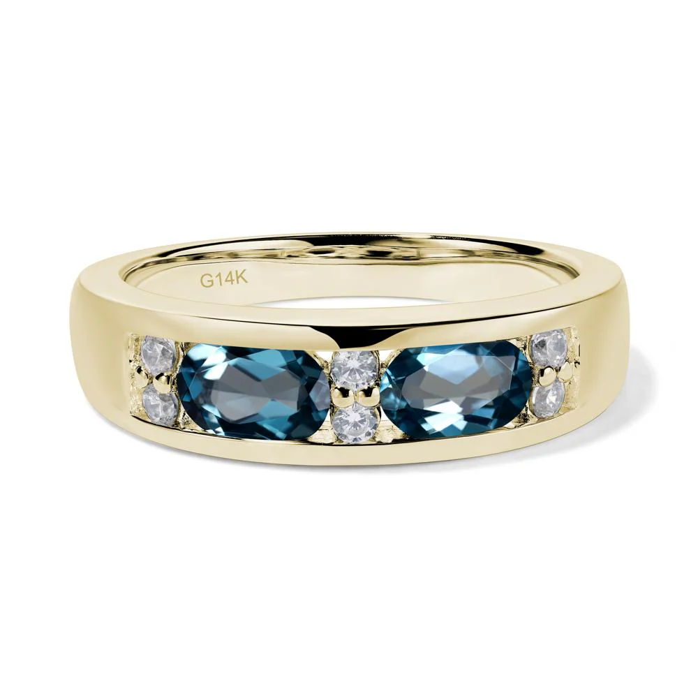 London Blue Topaz Toi Et Moi Wedding Band - Image 5