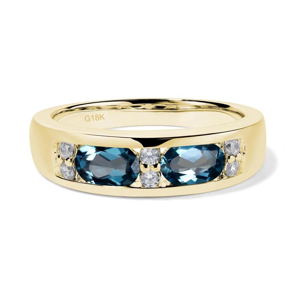 London Blue Topaz Toi Et Moi Wedding Band - Image 8