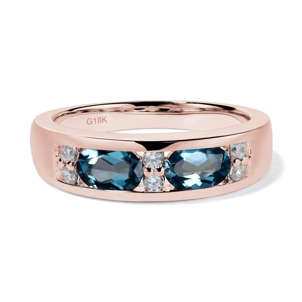 London Blue Topaz Toi Et Moi Wedding Band - Image 9