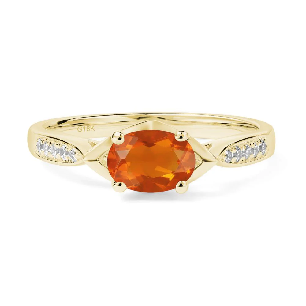 Fire Opal Horizontal Oval Ring - Image 8