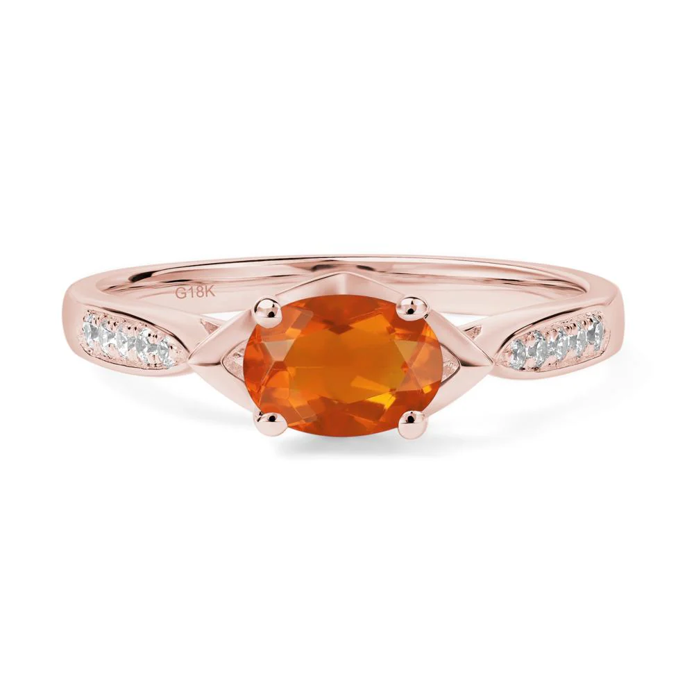 Fire Opal Horizontal Oval Ring - Image 9