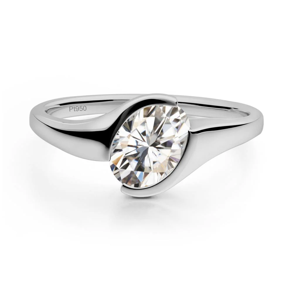 Oval Cut Moissanite Solitaire Bypass Ring