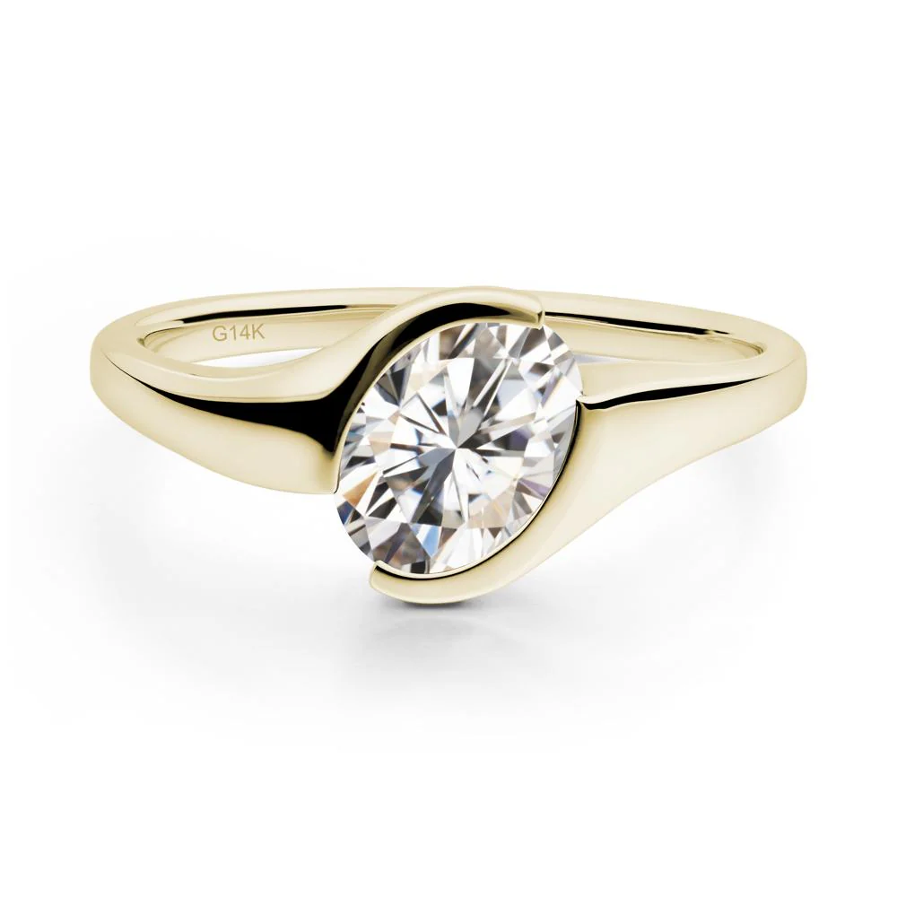 Oval Cut Moissanite Solitaire Bypass Ring - Image 4