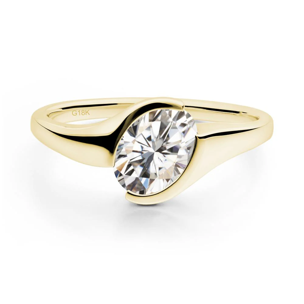 Oval Cut Moissanite Solitaire Bypass Ring - Image 6