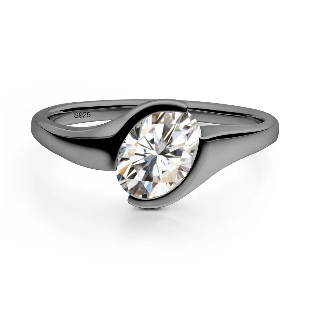 Oval Cut Moissanite Solitaire Bypass Ring - Image 9