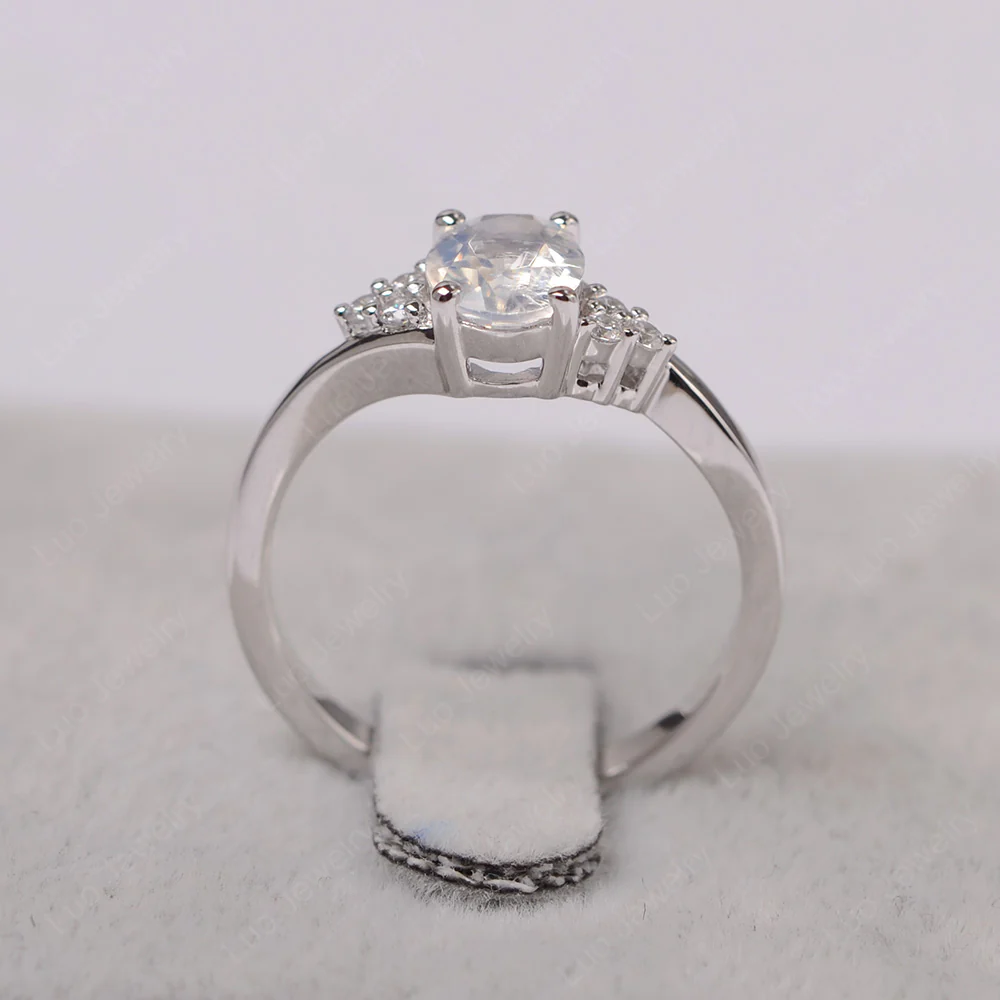 Oval Moonstone Bypass Engagement Ring - Image 3