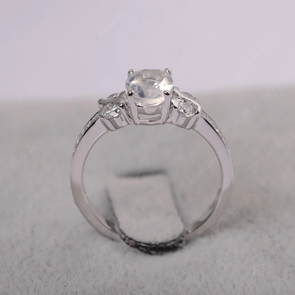 Oval Cut Moonstone Infinity Stone Ring - Image 3