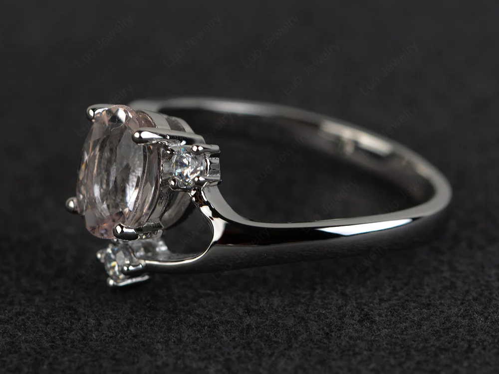 Morganite Asymmetrical Engagement Ring - Image 2
