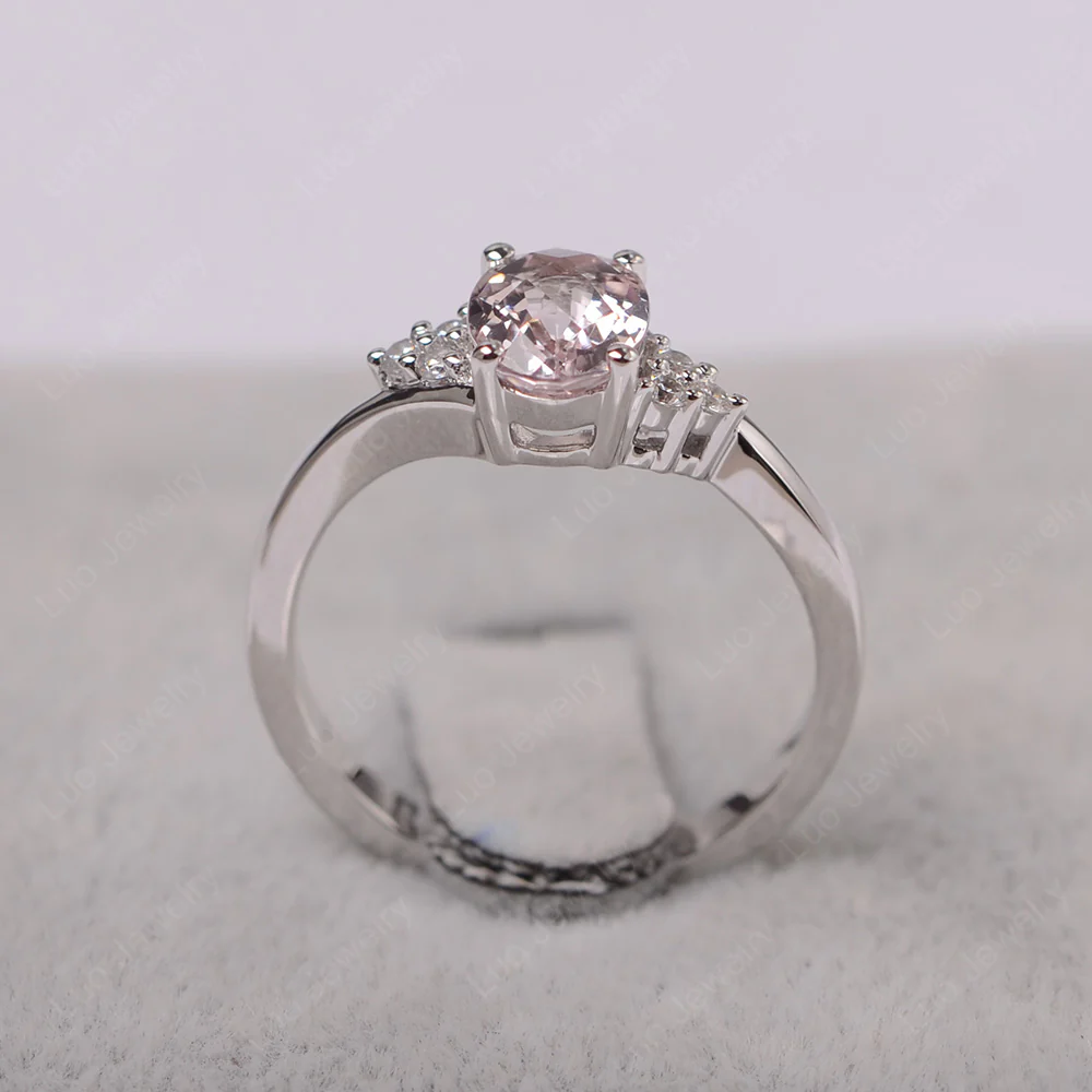 Oval Morganite Bypass Engagement Ring - Image 3