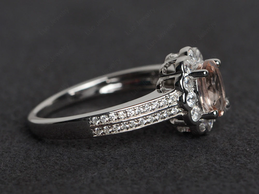 Morganite Scalloped Engagement Ring - Image 2