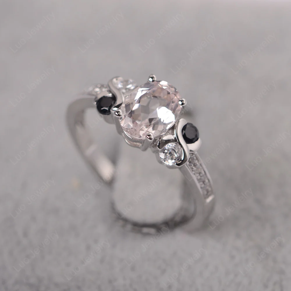 Morganite Infinity Oval Engagement Ring - Image 2