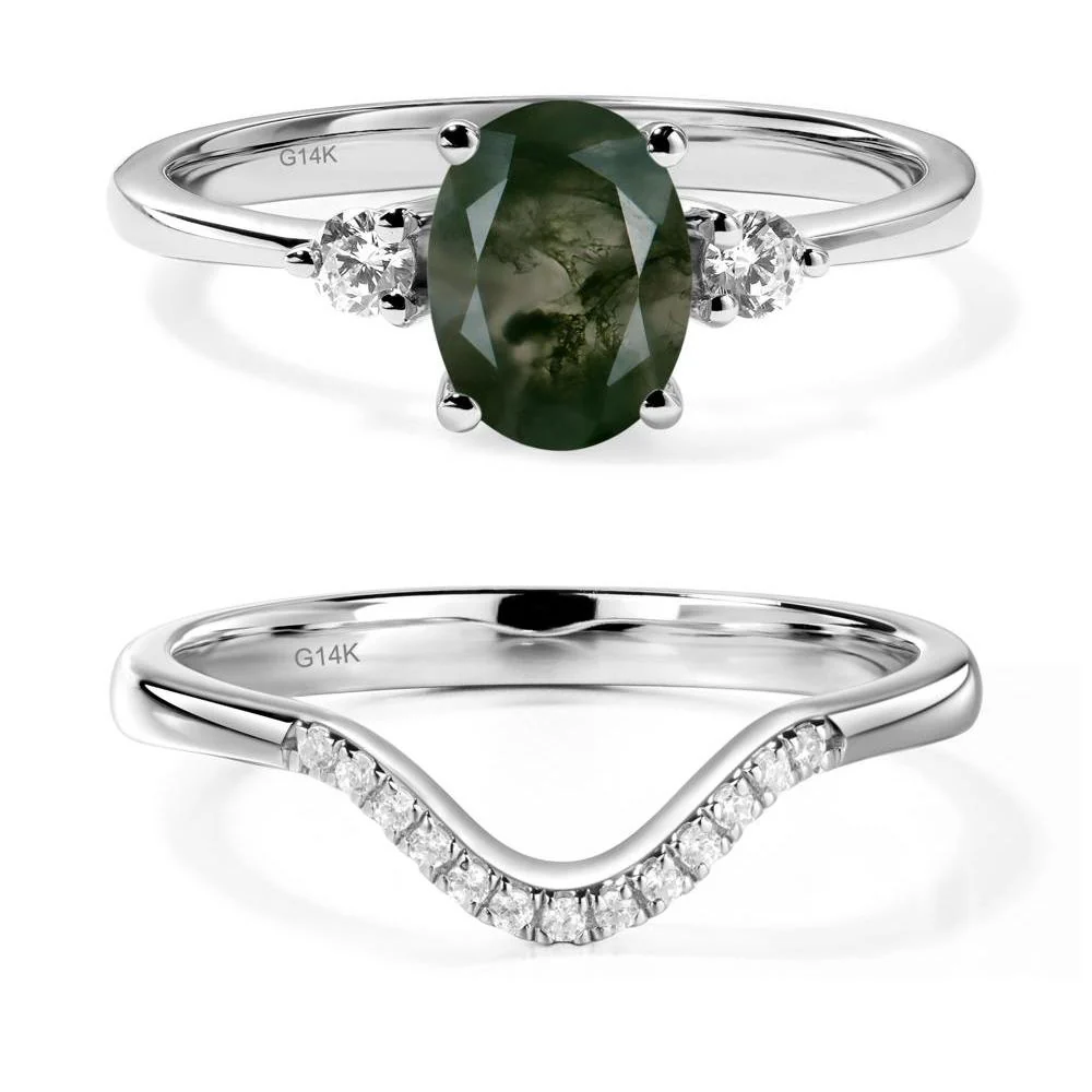 Trilogy Oval Moss Agate Ring - Image 13
