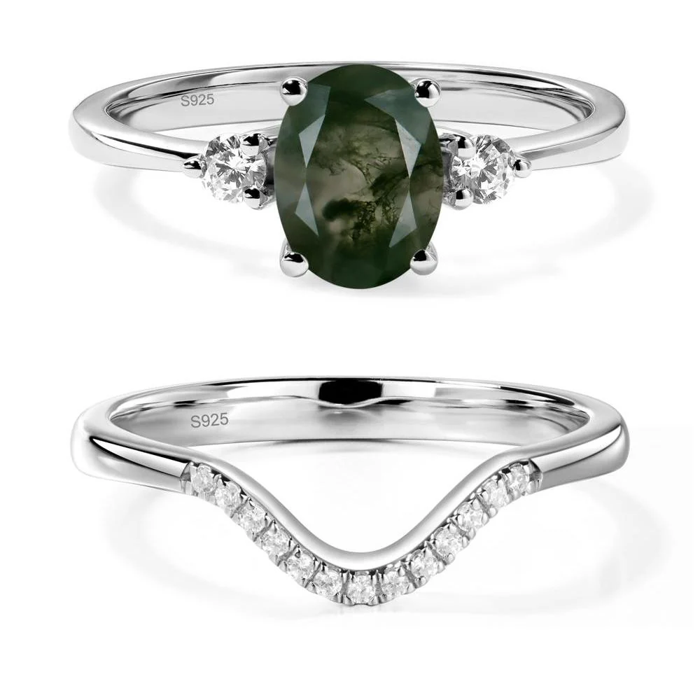 Trilogy Oval Moss Agate Ring - Image 27
