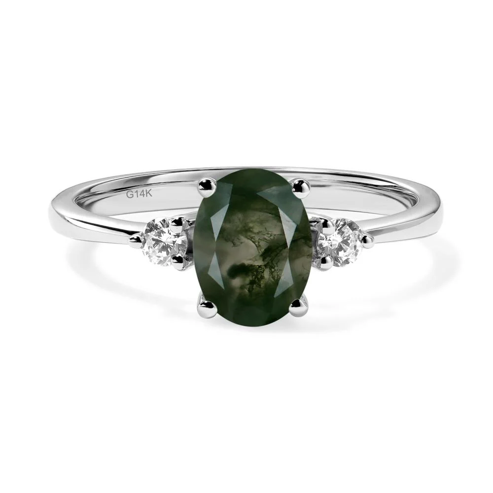 Trilogy Oval Moss Agate Ring - Image 3