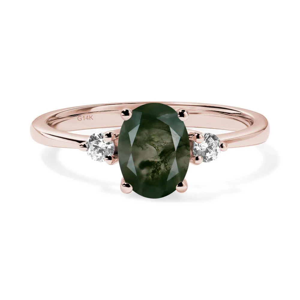 Trilogy Oval Moss Agate Ring - Image 5