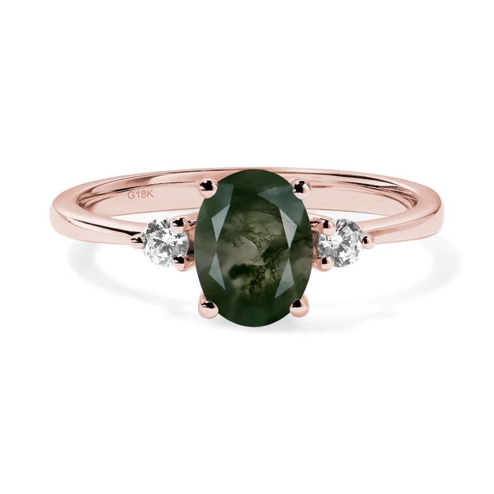 Trilogy Oval Moss Agate Ring - Image 8